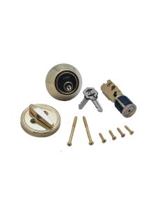 Entry Door Lock; Single Deadbolt; With Keys; Fits 2-3/8 Inch Or 2-3/4 Inch Backsets; Fits Standard And Drive Latches; Polished Brass Finish
