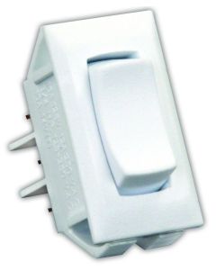 Multi Purpose Switch; 16 Amp At 125 Volt AC/ 12 Amp At 250 Volt AC/ 3/4 Horsepower At 125 To 250 Volt AC/ 5 Amp At 14 Volt DC; Single Pole Double Throw; On/ Off/ On Switch; Rocker; 1.125 Inch x 0.550 Inch Cutout; 1.120 Inch x 0.547 Inch (Switch); Non-Ligh