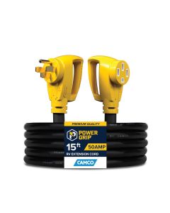 Power Cord; Power Grip ™; Power Supply Cord; STW - 14.50P/ 14.50R; 50 Amp; 6/8 Gauge Wire; 15 Foot Length; Black; With Plug Head Handle; With Carrying Strap
