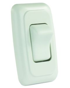 SINGLE ROCKER SWITCH ASSEMBLY W/BEZEL, WHITE
