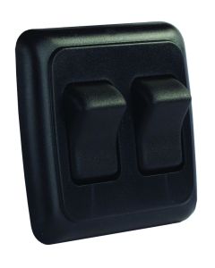Double On-Off Rocker switch Assembly W/ Bezel, Black