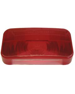 Trailer Light Lens; Replacement Lens For Peterson Trailer Light Part Number 25923; Rectangular; Red; Snap-On; With License Light Lens

