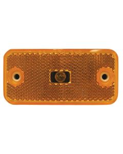 Clearance Light; Incandescent; Rectangular; 3-7/8 Inch Length x 1-7/8 Inch Width x 3/4 Inch Height; Amber Lens; Single; With 0.175 Inch Thick Closed Cell Cushion For Mounting; With Reflex; Without Trim
