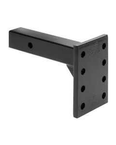 Pintle Hook Mounting Plate; 2 Inch Receiver Mount; 12000 Pound Towing Capacity/ 1200 Pound Tongue Weight Capacity; 4 Sets Of Holes; 1-3/4 Inch Between Holes; 7-5/8 Inch Shank Length; Steel Solid Shank; 7-1/2 Inch Drop
