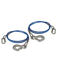76-INCH, 6,000-POUND GVWR CAPACITY SINGLE HOOK STRAIGHT SAFETY CABLES, ONE PAIR
