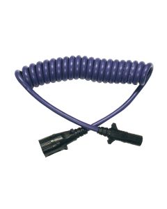 Trailer Wiring Connector Adapter; 7-Way Blade to 4-Way Round; Coiled Wire
