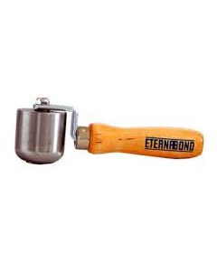 Roof Seam Roller; Use To Compress Roof Membranes For an Effective Seal; Single Fork Curved End Ball Bearing Roller With Handle; Steel Roller; 2-1/2 Inch Wide; Wooden Handle
