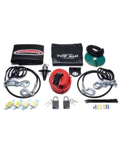 Tow Bar Accessory Kit; Combo Kits; For Roadmaster Falcon 2 and Falcon All Terrain Tow Bars; With Wiring Kit and 4 Diodes/ Straight Power Cord/ Power Cord Mounting Bracket/ 2 Straight Safety Cables/ 2 Steel Padlocks/ Vinyl Tow Bar Cover and Vinyl Accessory