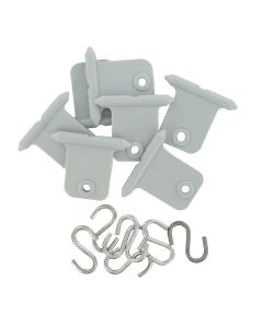 Awning Hanger; Use With Utility Roller Bar; Set of 6; Gray; With Hangers and S Hooks
