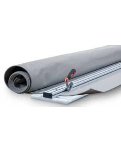 Awning Fabric; Cut-To-Fit Replacement Fabric; Patio Awning Fabric Replacement; Cut To Length; 24 Foot 2 Inch Length Roll; Midnight Black; Vinyl; With Awning Valance; 2 Per Box; With Pre-Installed Poly Cord
