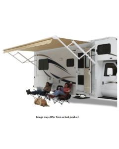 Awning; Springless; Patio Awning; Springless; 20 Foot Length x 8 Foot Extension; Silver Shale Fade; Vinyl; White Weather Cover; Adjustable Pitch; Required Arms Must Be Purchased Separately
