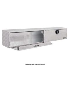 Buyers Products, Tool Box; Topsider; 2 Recessed Drop Door; Diamond Tread; Raw; Aluminum; 72 Inch Length x 16 Inch Width x 13 Inch Height