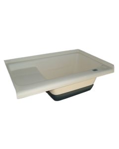 Step Bath, Right Hand Drain - Polar White