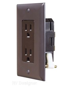 "Self Contained" Brown Dual Outlet w/Cover-Plate
