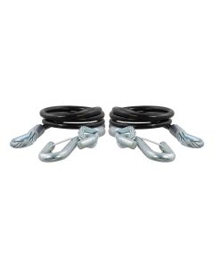 Curt, Trailer Safety Cable; Rated To 5000 Pounds; 44-1/2 Inch Length; With Snap Hooks; Vinyl Coated; Set Of 2