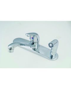 Single Lever Faucet Nickel Finish With On Deck Sprayer