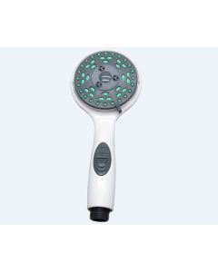 Shower Head; Hand-Held; 5 Function Massage Setting; Without Shut Off Valve; White; Plastic
