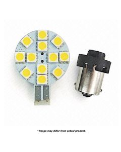 RV Lighting, 6 PK 2-IN-1 LED BULBS, T10 & BA15S CONNECTORS W/12 LEDS - COLD WHITE