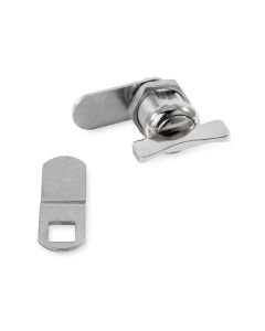 Lock Cylinder; For Baggage Compartment Doors; Thumb Operated Cam Lock; 7/8 Inch Length; Single; With 1 Offset Cam And 1 Straight Cam
