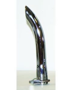 Exhaust Side Pipe Turnout; 2-1/4 Inch Inlet Diameter; 12 Inch Length; Double Chrome Plated; With Stainless Steel Low Profile Band Clamp