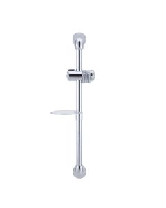 Shower Head Slide Bar; Polished Chrome Plated; Brass And Plastic; With Wall Bracket/ Shower Slider/ Clear Acrylic Soap Dish
