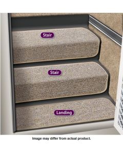 Step Rug; Step Huggers ®; Used For Interior Landing Steps; Hook And Loop Fastening Strips; Covers One Step Per Piece; 23-1/2 Inch Length x 8 Inch Width; Sandstone; Olefin; Single; With Shrinkwrap And Sleeve
