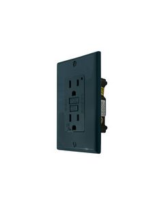 GFI Receptacle w/Light, 15 AMP, Black