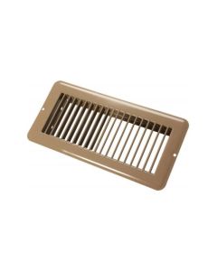 4" x 10" Metal Floor Register, Undampered, Brown
