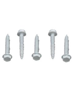 Screw; Self Tapping Sheet Metal Screw; #8 x 1-1/4 Inch Length; Unslotted Hex Washer Head; Pack Of 50; Polar White