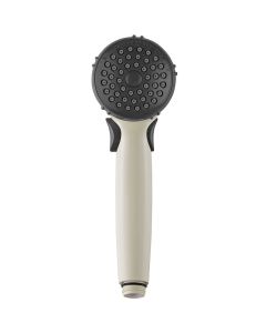 Shower Head; Hand Held; With Single Function Flow Setting; Bisque Parchment; Plastic; With Flow Control Switch
