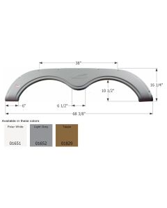 FENDER SKIRT, TANDEM, R-VISION, FS782, POLAR WHITE
