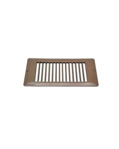 Heating/ Cooling Register; 4 Inch Width x 8 Inch Length; 5-1/4 Inch Width Overall x 10 Length Overall; Without Damper; Brown
