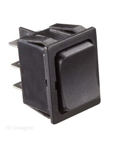Black Rocker Switch, 5 A, Momentary On/Off Momentary On - DPDT - Cut-Out .872" x 1.071"
