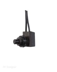 Push Button On/Off Switch - 10 Amp - SPST with 4.5" Leads
