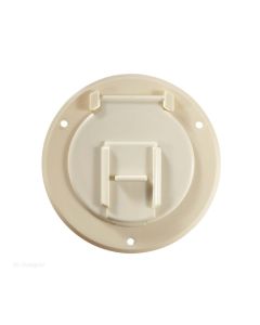 Basic Cable Hatch, Round, Col White -- 4.3" x 2.3" (Replaceable Lid)
