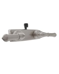 Shower Control Valve; Classical Series; 2 Valve; Single Piece Wall Mount; Washerless Cartridge Valve; 4 Inch Center Distance; 2 Hole Application; Lever Classical Handle; Brushed Satin Nickel Plated; Plastic; With Vacuum Breaker Hose Connection
