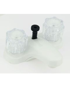 4u201d Lavatory Diverter W/Crystal Handles - White 