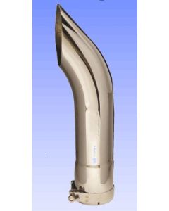 Exhaust Side Pipe Turnout; 3 Inch Outlet Diameter; Polished/ Stainless Steel; Turn Down; 12 Inch Length
