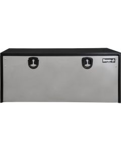 18 x 18 x 48 Black Steel Truck Box With Stainless Steel Door