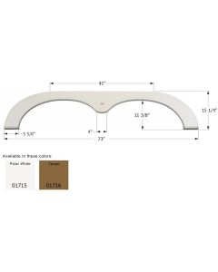 FENDER SKIRT, TANDEM, KEYSTONE, FS1715, POLAR WHITE
