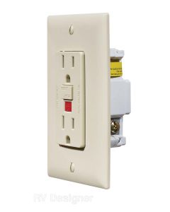 Ivory Dual GFCI Outlet w/Cover-Plate

