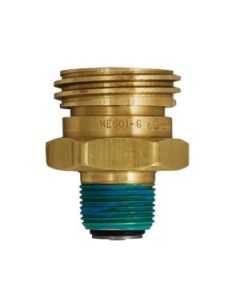 Propane Tank Valve; For Marshall Excelsior Propane Tank; Double Check Fill Valve; 1-3/4 Inch ACME x 3/4 Inch MNPT; Brass; With Cap And Cap Strap
