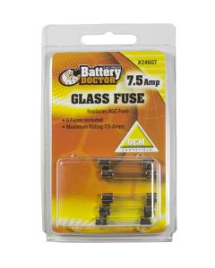 Battery Doctor AGC Glass Fuse, 7.5A, 5/Pk
