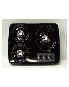 Cooktop, Drop In Black 3 Burner
