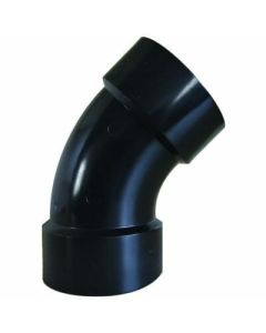 Sewer Waste Valve Fitting; Drain-Waste-Ventilation; 45 Degree Elbow; 1-1/2 Inch Hub; Drain/ Waste/ Ventilation (DWV); Plastic
