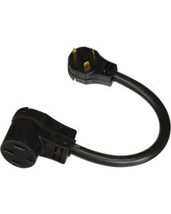 Power Cord Adapter; Surge Guard ®; For Connecting RV Power Inlet To Standard Power Source; 30 Amp Male To 50 Amp Female; 18 Inch Length; Non Locking; Without Lighted Ends; Without Handle
