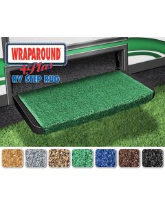 Entry Step Rug; Wraparound ® Plus; Wrap Around Hook And Spring; 20 Inch Width; Green; Outdoor Turf With Marine Backing; With Shrink-wrap And Sleeve; Single
