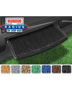 Entry Step Rug; Wraparound ® Radius ™; Wrap Around Hook And Spring; 22 Inch Width; Black; Outdoor Turf With Marine Backing; With Shrink-wrap And Sleeve; Single
