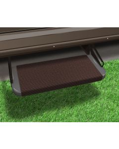 Entry Step Rug; Outrigger ®; Fits Manual And Electric Steps; 18 Inch Width; Chocolate Brown; Micro-Ribbed Textured; With Springs
