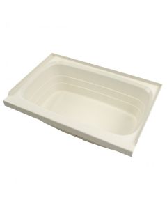 Bathtub; Better Bath; Standard Tub; 24 Inch x 36 Inch; With Threshold; Without Seat; Smooth Floor Surface; Center Drain; Parchment; ABS
